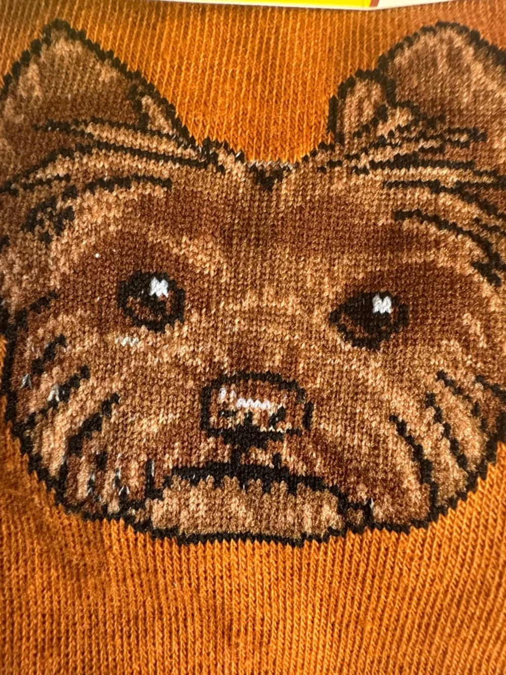 crazy socks, Yorkshire Cute Dog Patterned Brown Socks